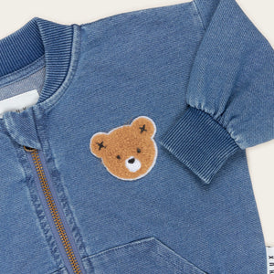 Huxbaby Huxbear Knit Denim Bomber Jacket ~ Denim Blue