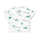 Play Up Baby Sun Print T-Shirt & Woven Shorts Set ~ White/Dark Mint