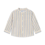 Mayoral Baby Boy Striped Mao Collar l/s Linen Shirt ~ Peach