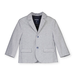 Mayoral Baby Boy Seersucker Linen Blazer ~ Navy Pinstripe