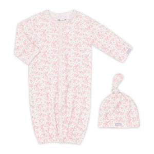 Coccoli Modal Convertible Gown & Hat Set ~ Pink Floral on Cream