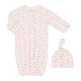 Coccoli Modal Convertible Gown & Hat Set ~ Pink Floral on Cream