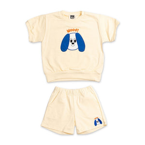 Petite Hailey Baby Boy Woof Dog s/s Tee & Shorts Set ~ Yellow
