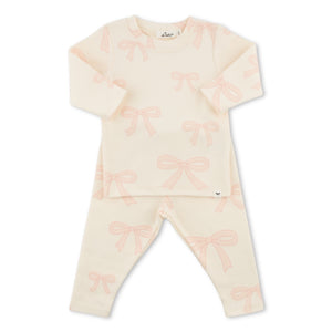 Oh Baby! Big Bows 2pc Set ~ Pink/Milk