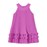 Mayoral Girls Pleated Dress w/ Frills ~ Orchid