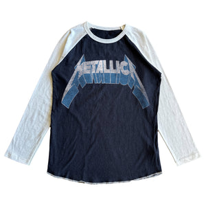 Rowdy Sprout Metallica Retro Logo l/s Raglan Tee ~ Vintage Black/White