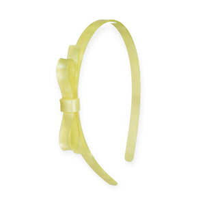 Lilies & Roses Thin Bow Headband ~ Satin Yellow