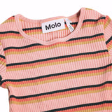 Molo Rochelle Ribbed l/s Top 7-12 ~ Rose Camel Stripe
