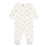 Petit Bateau Front Snap Frog Print Footie ~ White Multi