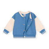 Petit Bateau Baby Varsity Jacket ~ Blue/Cream