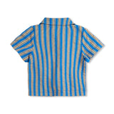 Bobo Choses Baby New Hairline Striped Woven Shirt & Shorts Set ~ Blue Multi