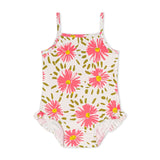Petit Bateau Baby Flower Print Swimsuit ~ White Multi