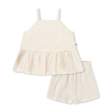 Molo Baby Rosalice Top & Sara Shorts Set ~ Pearled Ivory