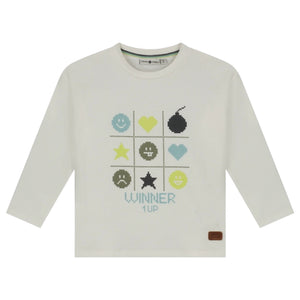 Babyface Boys Tic Tac Toe Winner Graphic l/s T-Shirt ~ Off White