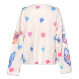 Baby Sara Dog Print Sweater 7-12 ~ Ivory Multi
