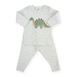 Oh Baby! Terry Dinosaur 2pc Set ~ Heather Gray