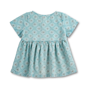 Bobo Choses Baby Daisy Mosaic Woven Dress ~ Light Blue