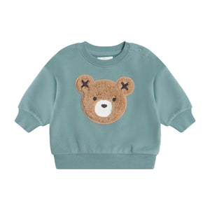 Huxbaby Furry Huxbear Sweatshirt & Sweatpants Set ~ Green Granite