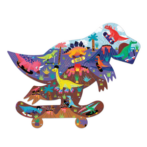 Mudpuppy Jurassic Skatepark 75pc Shaped Scene Puzzle