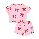 Wynken Baby Mini Bon Bon Butterfly Print Tee & Shorts set ~ Candy