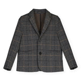 Mayoral Boys Plaid Blazer ~ Heathered Pencil