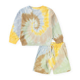 Molo Baby Dear Sweatshirt & Simms Shorts Set ~ Tie Dye Swirl