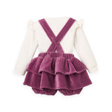 Elegant Baby Knit Sweater & Velvet Skirt Set ~ Forest Family