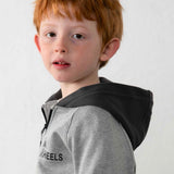 Mayoral Boys Bi-material Zip Hoodie & Sweatpants Set ~ Fog
