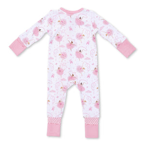 Angel Dear 2 Way Zipper Convertible Romper ~ Ribbon Ballerinas