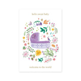 Roger La Borde Welcome Sweet Baby Basinet Baby Card