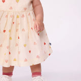 Petit Bateau Baby Multi Heart Print s/s Dress w/ Bloomers ~ Cream Multi