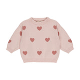 Quincy Mae Heart Knit Sweater & Pants Set ~ Bubblegum