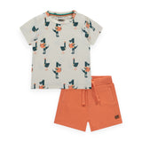 Babyface Baby Boy Printed Tee & Shorts Set ~ Alligators/Orange