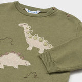 Mayoral Baby Boy Knit Dinos Sweater ~ Bayleaf