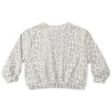 Rylee + Cru Girls Oversized Sweatshirt & Wide Leg Sweatpants Set ~ Blue Leopard/Natural