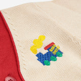 Bobo Choses Baby Choo Choo Color Block Knit Cardigan ~ Off-White