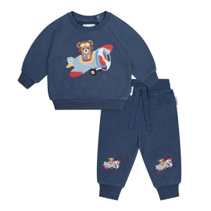 Huxbaby Aviator Huxbear Sweatshirt & Sweatpants Set ~ French Navy