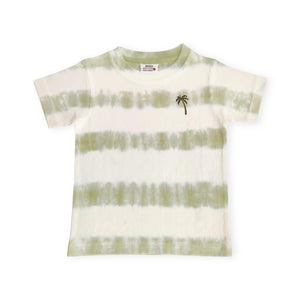 Mish Light Olive Stripe Tie Dye Tee & Shorts Set