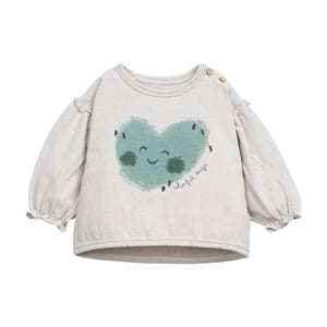 Play Up Baby Heart l/s T-Shirt & Corduroy Pants Set ~ Taupe/Sage