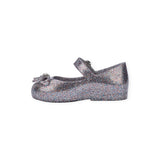 Mini Melissa Sweet Love Bow Shoes ~ Silver Glitter