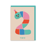 Ohh Deer Rainbow Worm 2nd Birthday Card