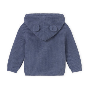 Mayoral Baby Boy Sherpa Lined Knit Zip Hoodie ~ Dark Blue