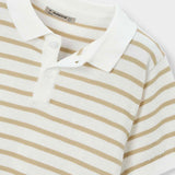 Mayoral Boys Striped Knit s/s Polo ~ Cream