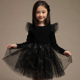 Petite Hailey l/s Mila Jewel Tutu Dress ~ Black