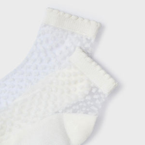 Mayoral Girls Lace Socks ~ Natural