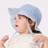 Petit Bateau Baby Chambray Sun Hat w/ Scallop Detail ~ Blue