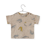 Play Up Baby Printed T-Shirt & Linen Shorts Set ~ Shrimp/Sky