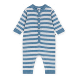 Petit Bateau l/s Knit Striped Romper ~ Blue