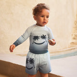 Molo Baby Nemo l/s Rashgaurd & Newton Swim Trunks Set ~ Baby Palm Smile