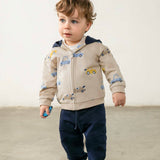 Mayoral Baby Boy Cars Print 3pc Tracksuit Set ~ Custard